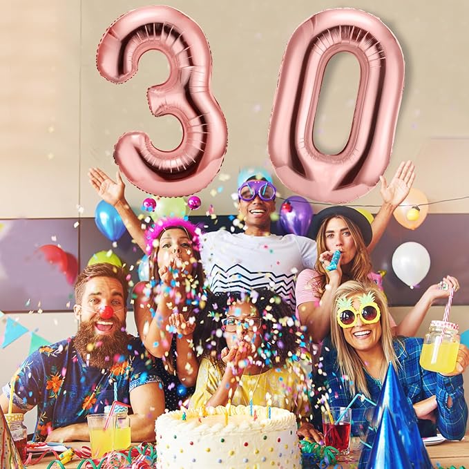 Gejoy 40 Inch Number 30 Balloons Jumbo 30 Foil Giant Number 30 Balloons - Image 5