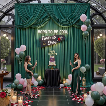 20ft x 15ft Hunter Green Backdrop Curtains - Image 6