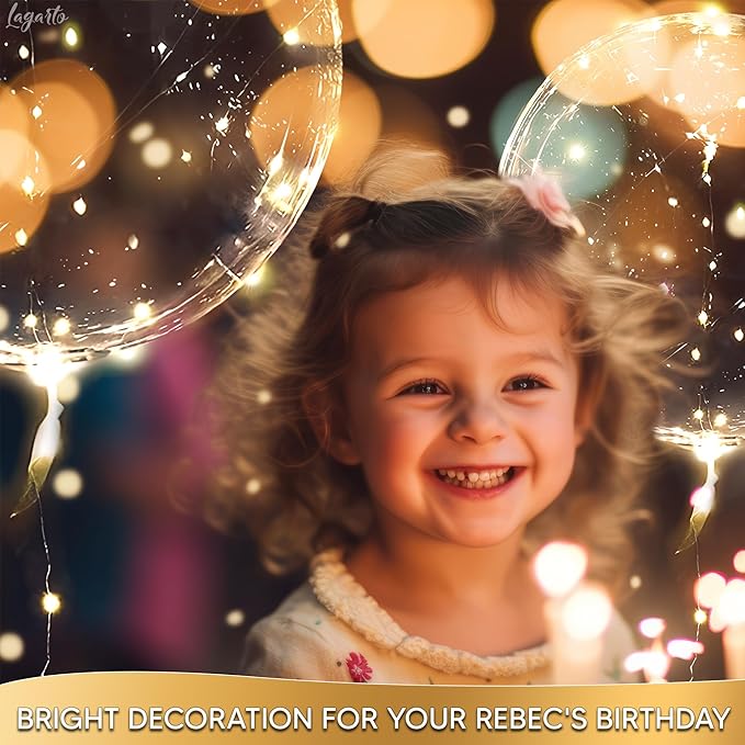 10 Pcs LED Balloons Light Up Balloons, 18 In Clear, String Lights | Reusable - Image 6
