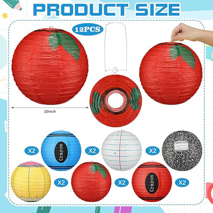 12 Pcs Back to School Classroom Paper Lanterns 10 Inch Classroom Hanging - Image 3