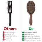 FRAMAR Soft Boar Bristle Hair Brush For Women – Boars Hair Brush For Women, Boar Brush For Fine Hair, Hairbrush For Fine Hair, Soft Bristle Brush For Slick Back, Volume and Shine - Chocolate