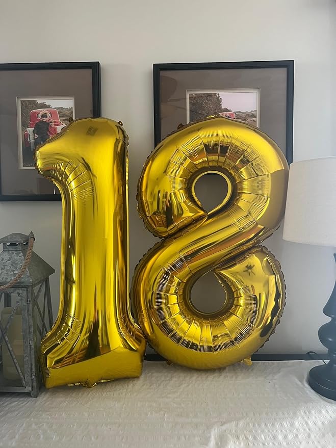 40 Inch Gold Number 8 Balloon, 8th Birthday Decoration Boys Girls | Large Self - Image 5
