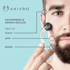 Derma Roller 0.30mm - Microneedle Roller with Storage Case - 192 Micro Needling Dermal Tool for Face, Beard, Scalp & Body - At Home Microneedling Skin Care for Women & Men (Black)