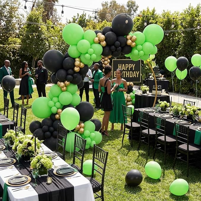 RUBFAC Lime Green Balloons 65pcs, 12 Inch Light Fruit Neon Green Party Balloon - Image 7