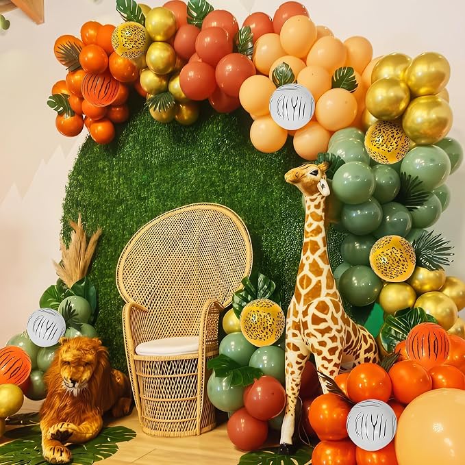 Safari Balloons, Jungle Animal Print Balloons 12 Inch, Tiger Leopard Zebra - Image 2