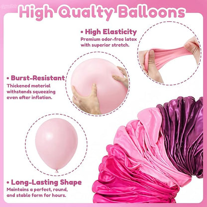 Pink Balloons, Metallic Pink, Light Pink Balloons - Image 3