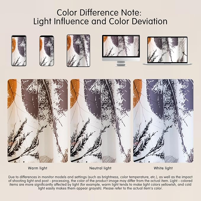 SUBRTEX Blackout Curtains 52Wx108L, Room Darkening Floral Curtains, Thermal - Image 9