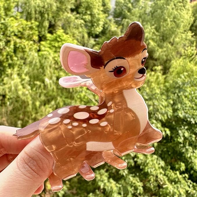 Deer Hair Clips for Women Christmas Reindeer Hair Claw Clips Cute Strong Hold Brown Fawn Hair Jaw Clip Non-slip Animal Hair Barrettes Christmas Holiday Hair Accessories for Thick Thin Hair Decoration