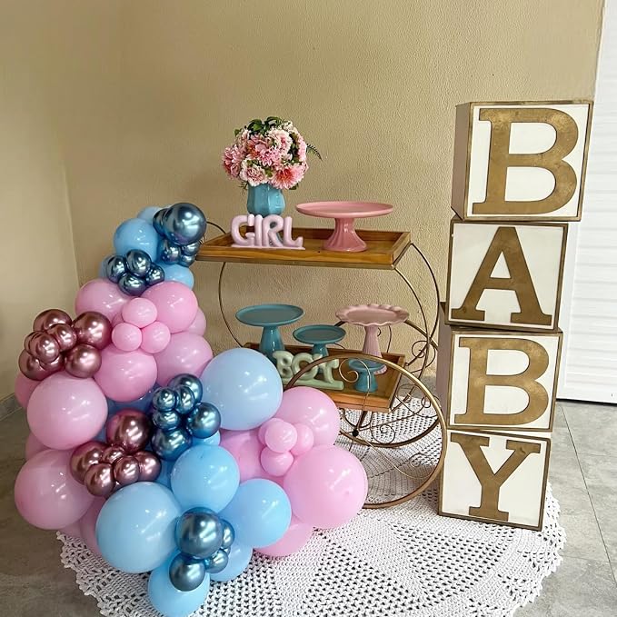 Pink and Blue Balloons, for Girl Boy Gender Reveal Birthday Baby Shower Party - Image 6
