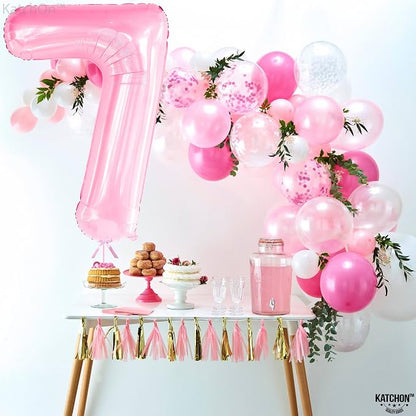 KatchOn, Light Pink Giant Number 7 Balloon - Image 3