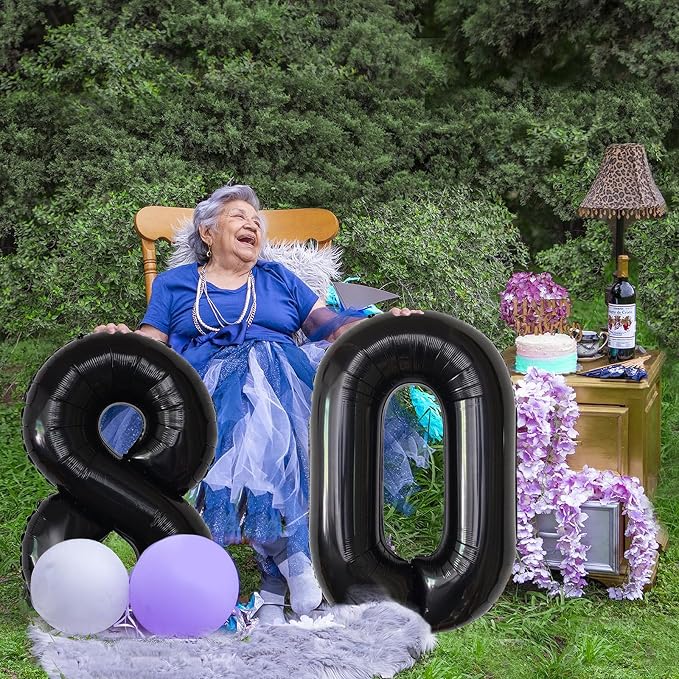 Number Balloons Black Party Balloon - Image 6