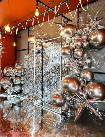 22 Inch Silver Foil Balloons, Metallic Silver New Years Balloon - Image 4