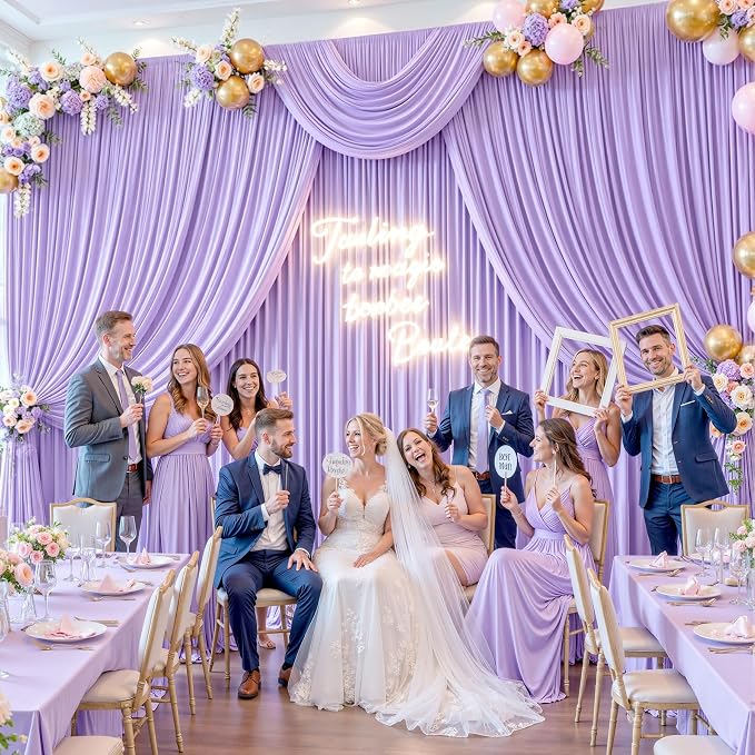 4 Panels Lavender Backdrop Curtains - Image 2