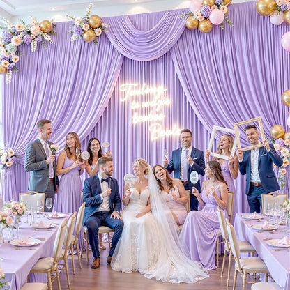 4 Panels Lavender Backdrop Curtains - Image 2