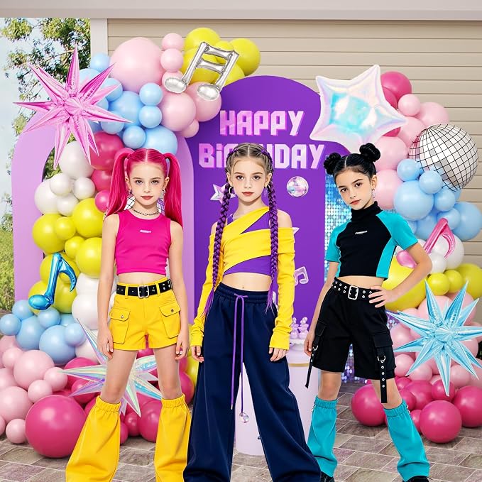 JOGAMS 175Pcs Colorful K-Pop Balloon Arch Kit, Hot Pink Blue Yellow White Pink - Image 6