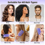 Curly Hair Brush Defining, Vented Curl Defining Brush for Effortlessly Detangling Shaping and Styling Women's Men's Curls on All Wet or Dry Hair Types, Reduces Frizz (Purple)