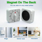 Square 60 Minute Mechanical Kitchen Timer, Easy to Use Visual Cooking Timer with Strong Magnet and Loud Alarm, Manual Countdown Timer for Classroom, Home, Study and Cooking (2 Pack)