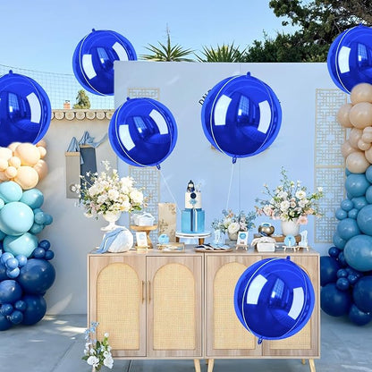 Royal Blue Giant 4D Foil Balloons, 22 Inch Big Round Foil Balloon - Image 3