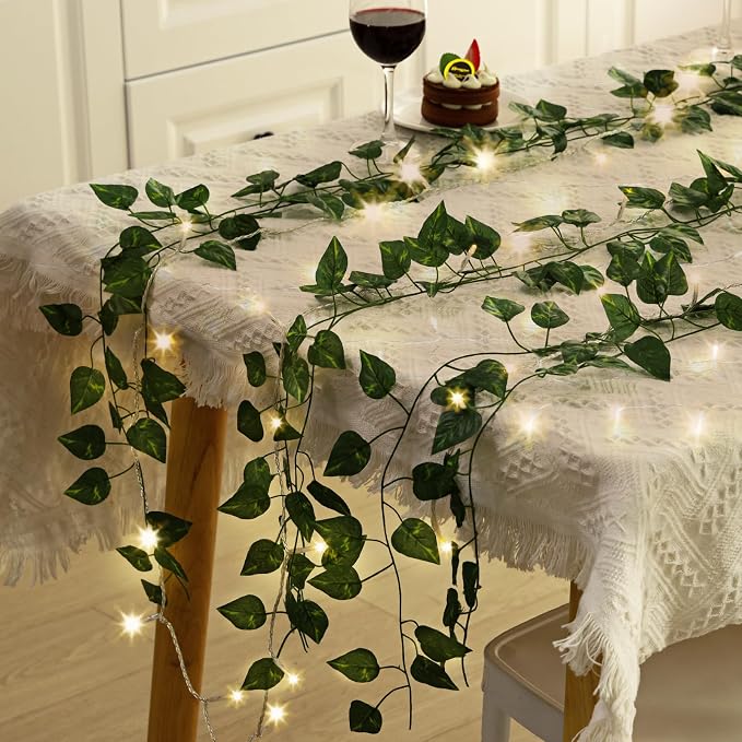CEWOR 14 Pack 98ft Fake Ivy Vines, Artificial Ivy Garland - Image 4
