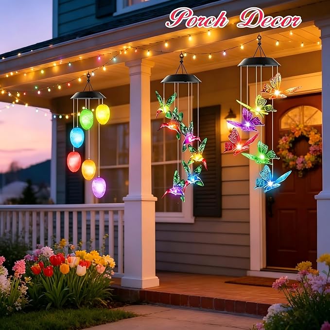 Winzwon Solar Wind Chimes, Christmas Gardening Butterfly Gifts - Image 5