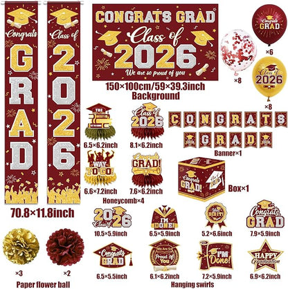 Graduation Decorations Class of 2026 Maroon and Gold Graduation Decorations - Image 5