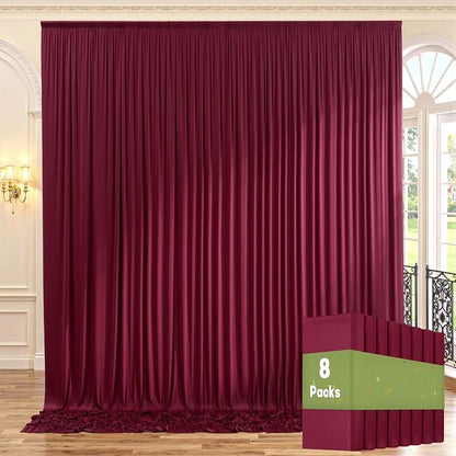 40ftx10ft Wrinkle Free Maroon Backdrop Curtains by ENJOYYOURPARTY