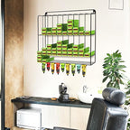 IKARE Hair Color Organizer Rack - Metal Tube Storage, Wall-Mounted Holder with Dye Paste Hanging Space for Salon, Beauty, Home