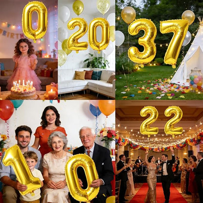 40 Inch Number 37 Balloons for 37th Birthday Party Decorations, 0-100 Gold - Image 7