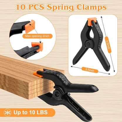10 PCS Spring Clamps, LongYeah 4.5 Inch Plastic Spring Clips Heavy duty - Image 3