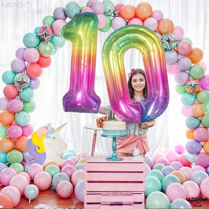 KatchOn Giant Rainbow 10 Balloon Number - Image 6