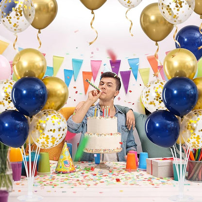 4 Sets Navy Blue Gold Balloons Stand - Image 3