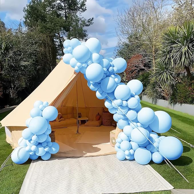 200 Pieces Light Blue Balloons Different Sizes Pastel Blue Balloons Garland - Image 4