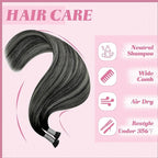 YoungSee Itip Human Hair Extensions Ombre Black 22 Inch I Tip Extensions Silver with Black Balayage Itip Extension Human Hair Pre Bonded Hair Extension Itips Hair Extension Long Hair 50s 50g