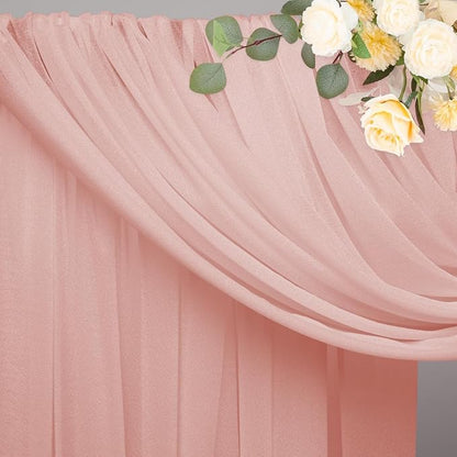 Blush Wedding Arch Draping Fabric Backdrop Drapes Sheer 2 Panels | 28.7"x20FT - Image 3