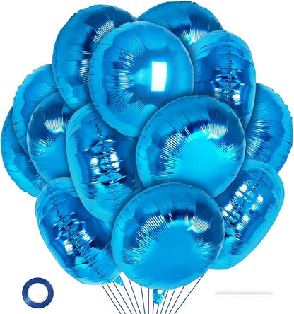 20 Pcs Blue Round Shaped Balloons, 18 Inch Round Foil Balloon, Giant Round by YOTHORN
