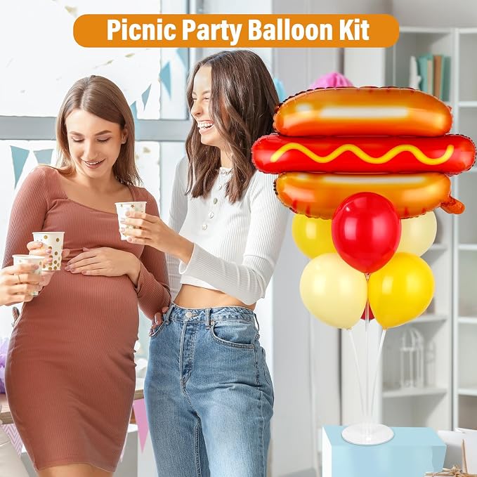 Hot Dog Party Balloons Stand Kit 2 Sets - Image 6