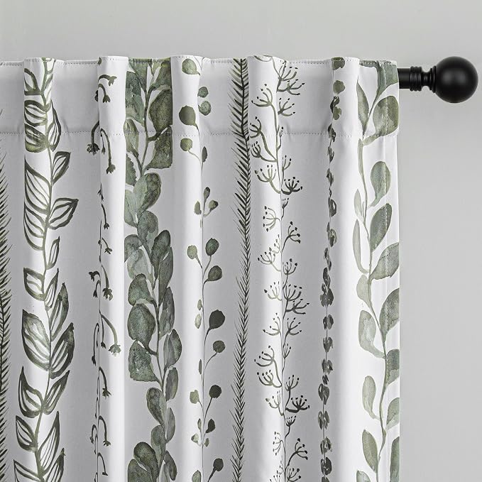 Sage Green Blackout Curtains 72 Inches Long 2 Panels Boho Curtains by MEETSKY