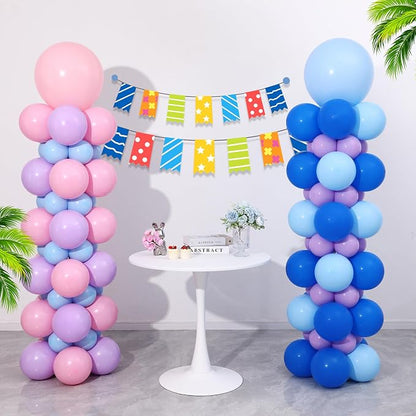 Blue Pink and Purple Balloon Column Stand Kit Set of 2 - Image 2