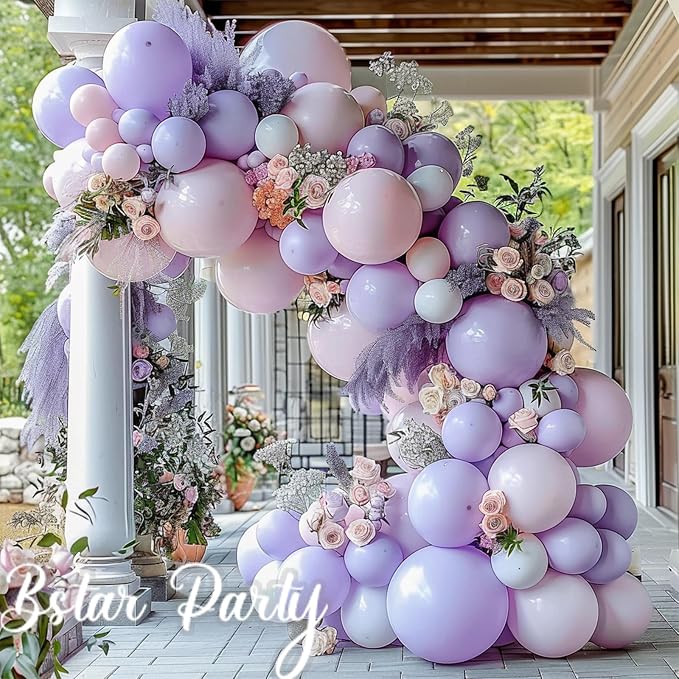 Double Stuffed Lavendere Purple Balloon Garland Arch Kit | 18/12/10/5inch - Image 5