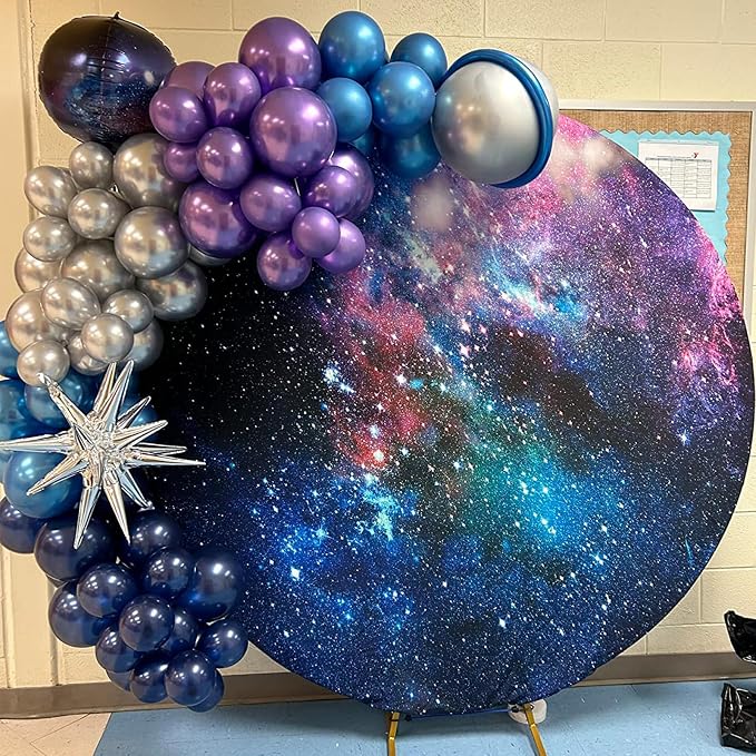 Outer Space Balloons, 12 Inches Galaxy Blue Purple Balloons - Image 4