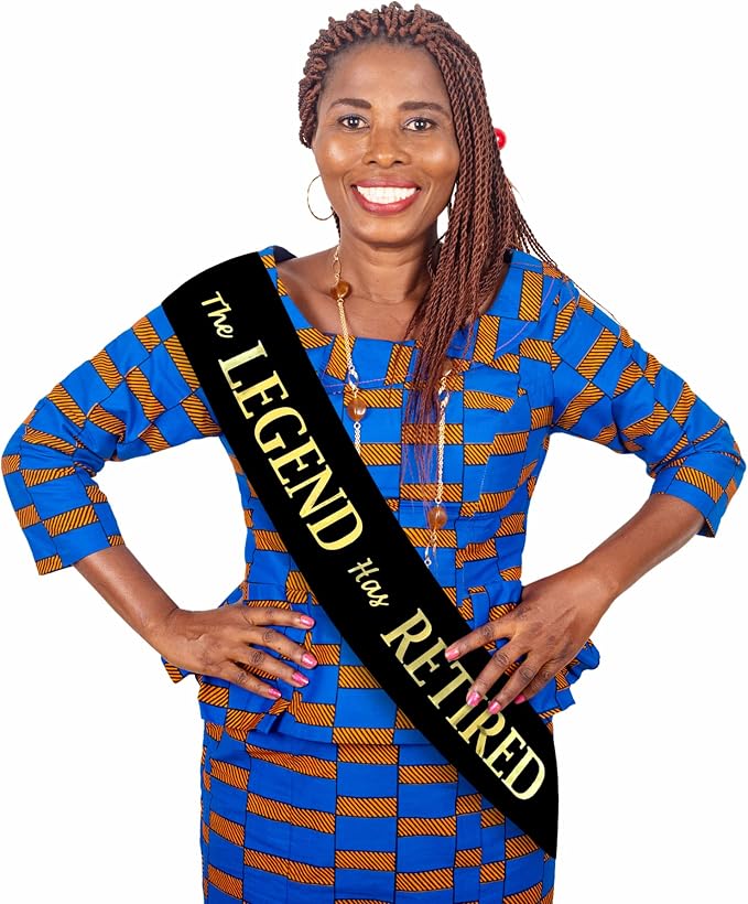 The Legend Has Retired Sash – Elegant Black and Gold Foil Legendary Sash - Image 3
