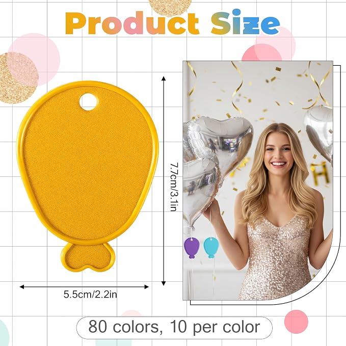 80 Pcs Plastic Balloon Weights, Colorful Weights - Image 2