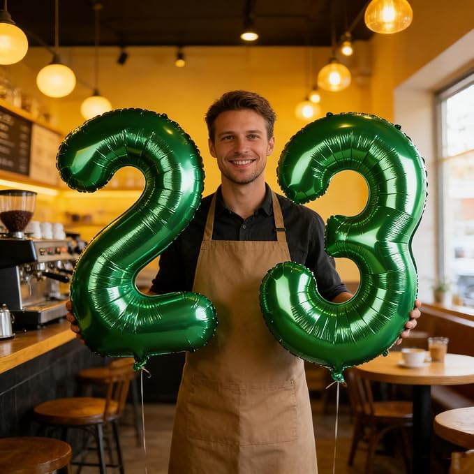 Number 23 Balloons 40 Inch for 23 32 Birthday Party Decorations, Dark Green | - Image 5
