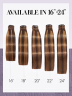 LUVME Clip in Hair Extensions, 135g 20 Inch 7pcs #4/27 Human Hair Extensions Thick on Extensions Real Human Hair Clip on Double Weft Remy Hair