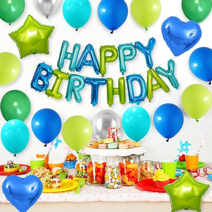 Blue Green Birthday Decorations - Image 5