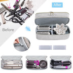 Double-layer Hair Tools Travel Case with Black Hair Dryer Bag with Detachable Divider compatible with Shark FlexStyle/SmoothStyle - Flat Curling Iron Travel Organizer