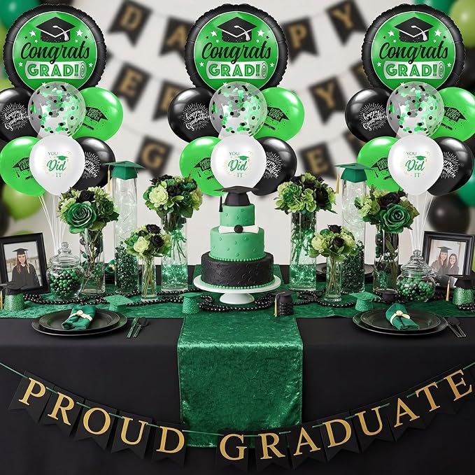 Kasyat 4 Set Green and Black 2026 Graduation Table Centerpiece Balloon Stand - Image 5