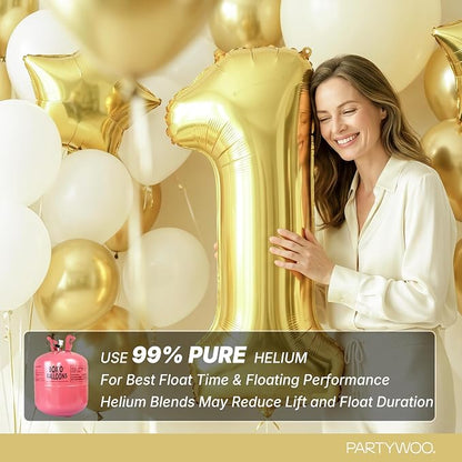 PartyWoo Number Balloons 40 Inch Gold Number 18 Kit 33pcs - Image 5