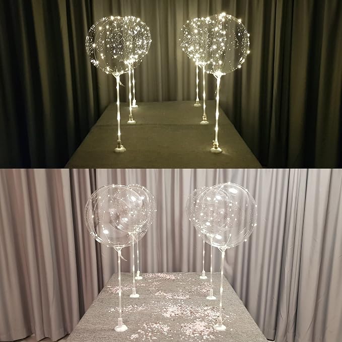 Warm White 6PC LED Light up Balloons - Image 7