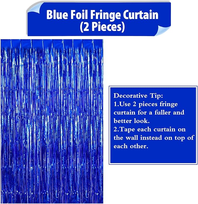 2 Pack Fringe Curtains Foil Shiny Fringe Backdrop Tinsel Door Streamers Foil - Image 5